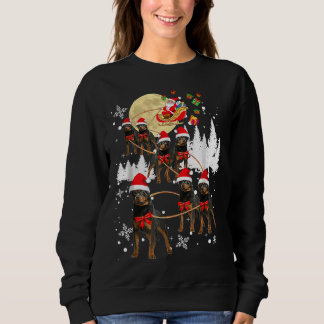 Rottweiler Reindeer Weihnachtsmond Santa Dog 39 Sweatshirt