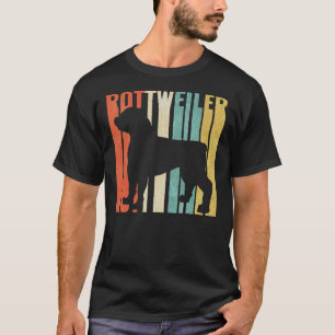 Rottweiler Retro 1970 S Silhouette Risse T-Shirt