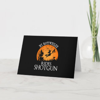 Rottweiler Rides Shotgun Dog Lover Halloween-Party Dankeskarte