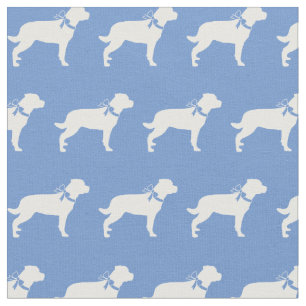Rottweiler Rottie Dog Silhouette Pet Light Blue Stoff