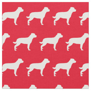 Rottweiler Rottie Dog Silhouette Red Stoff
