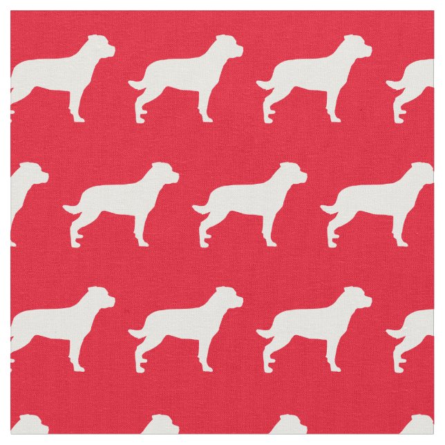 Rottweiler Rottie Dog Silhouette Red Stoff (Nahaufnahme)