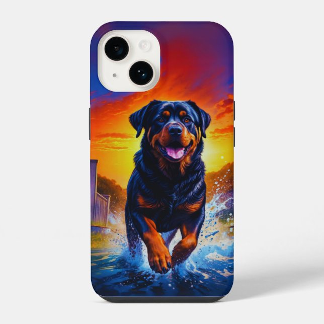 Rottweiler Rottie Hund iPhone Hülle (Rückseite)