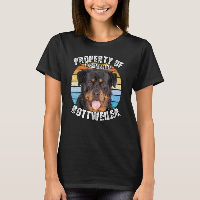Rottweiler Rottie Smiling Retro Property Of T-Shirt (Vorderseite)
