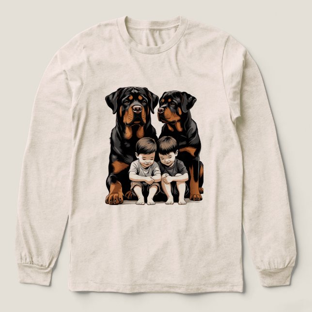 Rottweiler - Rottweilers Loyal Guardians Of Kids Tri-Blend Shirt (Design Vorderseite)