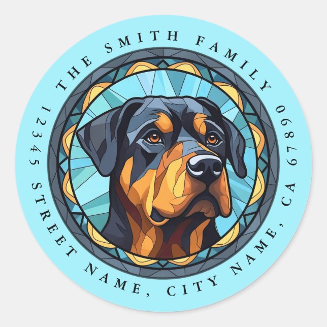 Rottweiler Round Stickers (Vorderseite)