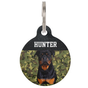 Rottweiler Rugged Camouflage Name Cool Hunde Tier  Haustiermarke
