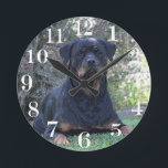 Rottweiler Runde Wanduhr<br><div class="desc">Rottweiler
GCH.BigLuv's Magnificent Reality</div>