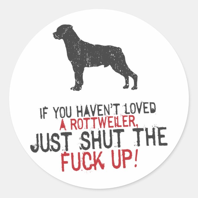 Rottweiler Runder Aufkleber (Vorderseite)