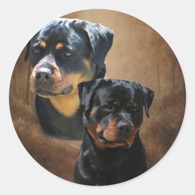 Rottweiler Runder Aufkleber (Vorderseite)