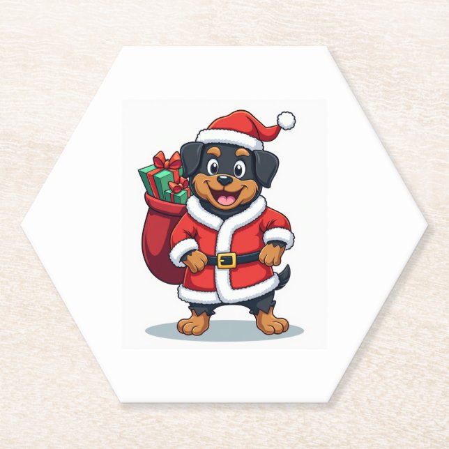 Rottweiler Santa �'s Helper Untersetzer (Vorderseite)