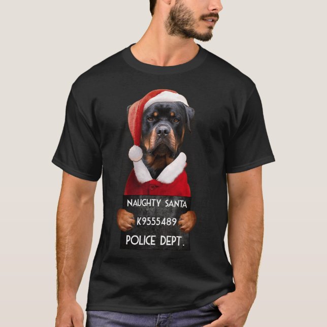 Rottweiler Santa Xmas T-Shirt (Vorderseite)