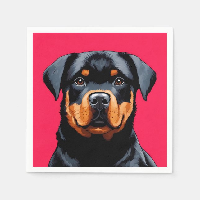 Rottweiler Serviette (Vorderseite)