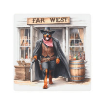 Rottweiler Sheriff im Fernen Westen Saloon Wasserf