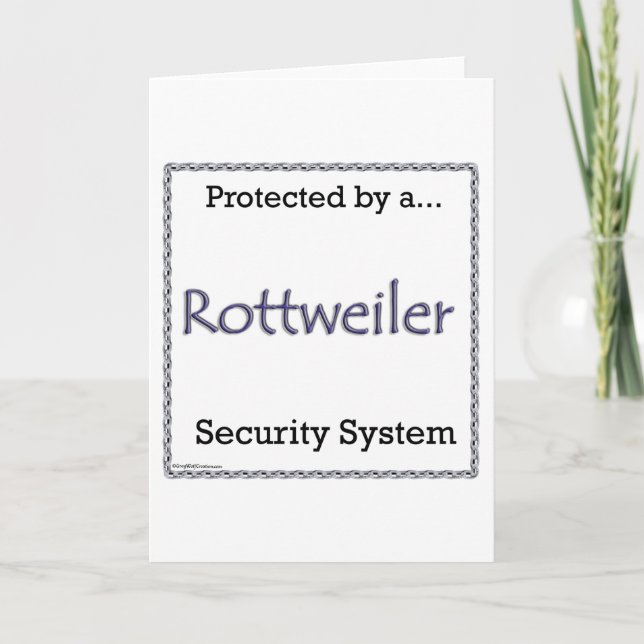 Rottweiler-Sicherheitssystem Feiertagskarte (Vorderseite)
