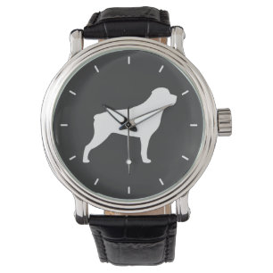 Rottweiler-Silhouette Armbanduhr