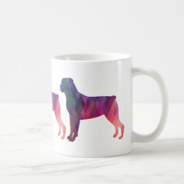 Rottweiler Silhouette für farbenfrohe geometrische Tasse
