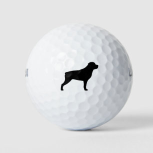 Rottweiler-Silhouette Golfball