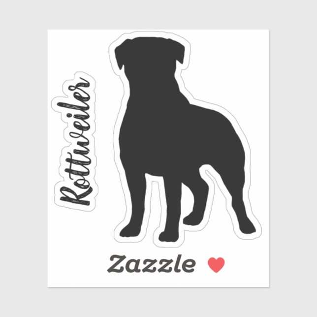 Rottweiler Silhouette Hunde Rasse Vinyl Sticker (Blatt)