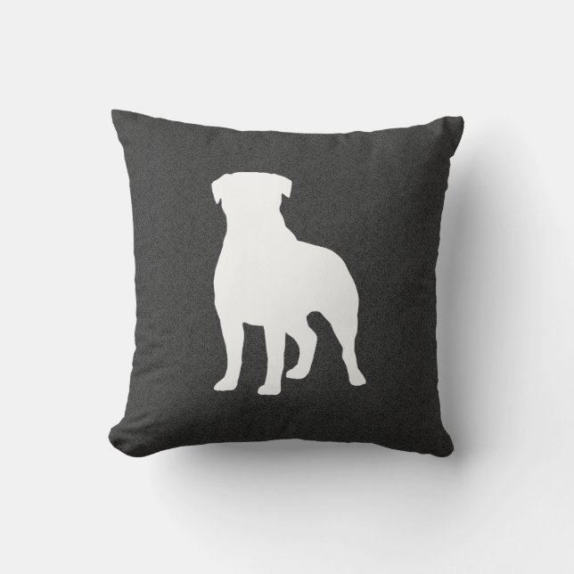 Rottweiler-Silhouette Kissen (Vorderseite)
