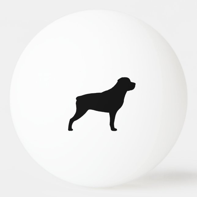 Rottweiler-Silhouette Tischtennisball (Vorderseite)