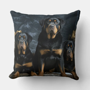 Rottweiler Snowy Sleigh Weihnachtsdekor Kissen