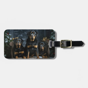 Rottweiler Snowy Sleigh Weihnachtsdekoration  Gepäckanhänger