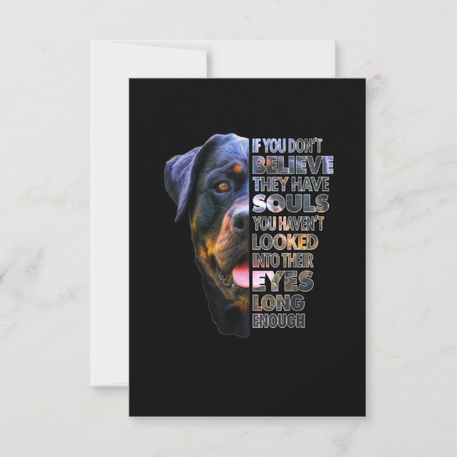 Rottweiler Soul I Liebe Rotties Dog Lover RSVP Karte (Vorderseite)