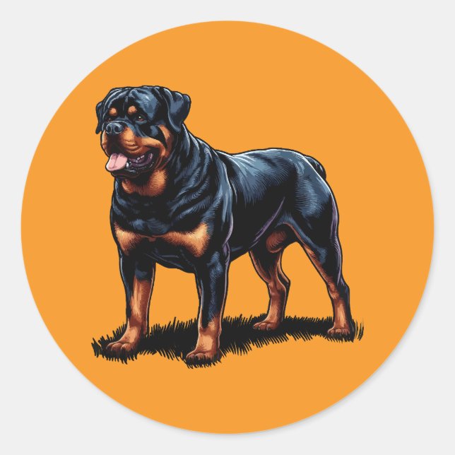 Rottweiler Stunning Dog Art Sticker (Vorderseite)
