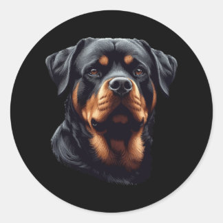 Rottweiler Stunning Dog Head Art  Runder Aufkleber