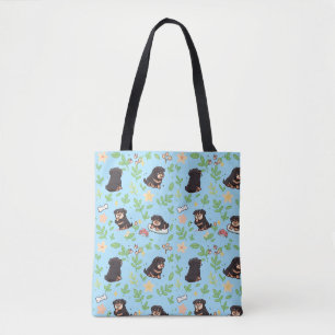 Rottweiler-Tasche Cute Frühlingsblumen Kawaii
