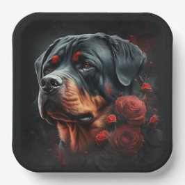 Rottweiler-Teller Pappteller