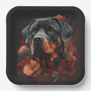 Rottweiler-Teller Pappteller