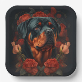 Rottweiler-Teller Pappteller