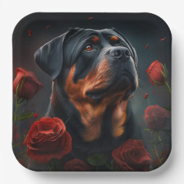 Rottweiler-Teller Pappteller