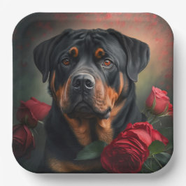 Rottweiler-Teller Pappteller