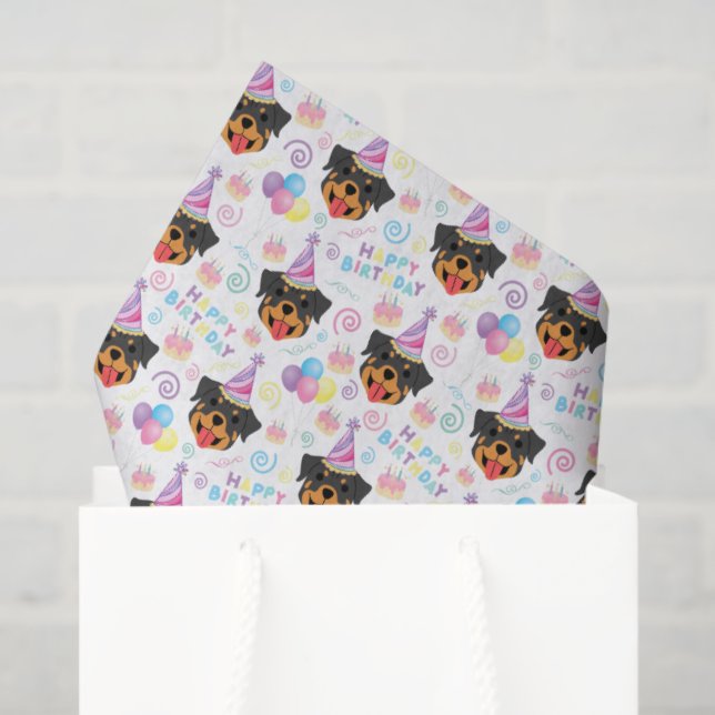 Rottweiler Tissue Paper in White Seidenpapier (Geschenk Tasche)