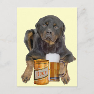 Rottweiler Touch mein Bier nicht Postkarte