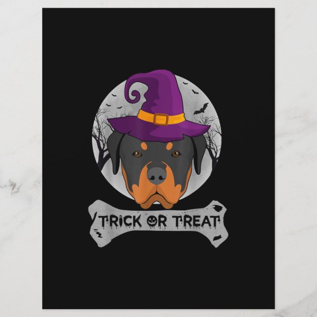 Rottweiler Trick oder Treat Funny Dog Briefbogen (Vorderseite)