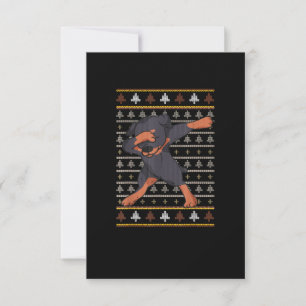 Rottweiler Ugly Sweater Christmas Dog Dab Dance RSVP Karte