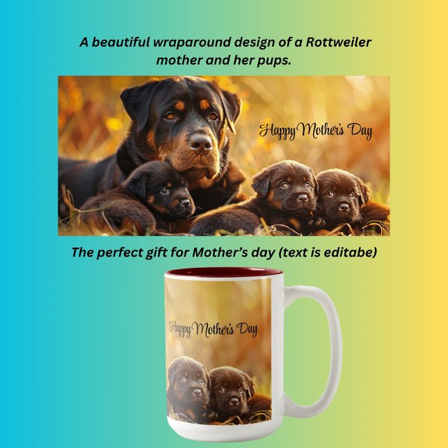 Rottweiler und Jungtiere Zweifarbige Tasse (Von Creator hochgeladen)