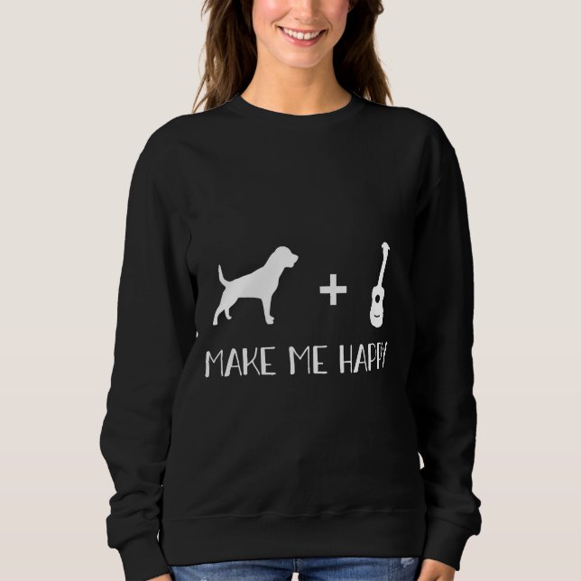 Rottweiler und Ukulele machen mich glücklich Sweatshirt (Vorderseite)