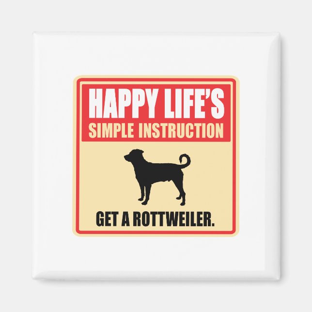 Rottweiler (Undockter Schwanz) Magnet (Vorne)