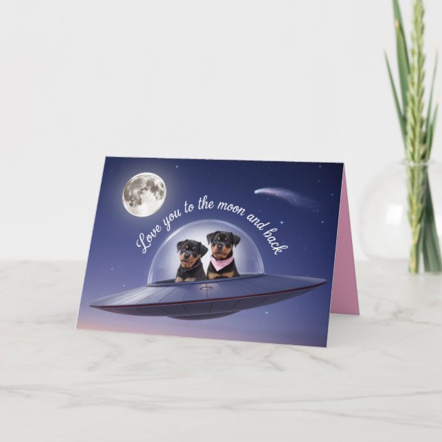 Rottweiler Valentine Card Feiertagskarte (Vorderseite)