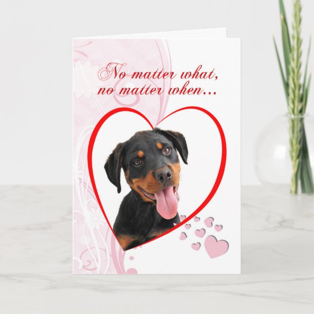 Rottweiler Valentine Feiertagskarte (Vorderseite)