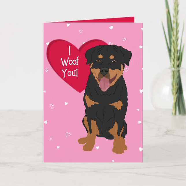 Rottweiler Valentinstag Dankeskarte (Vorderseite)