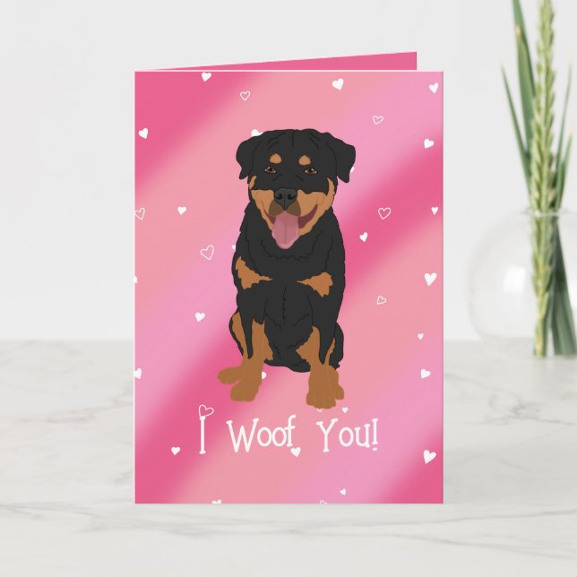 Rottweiler Valentinstag Dankeskarte (Vorderseite)