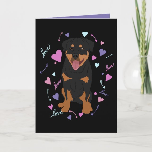 Rottweiler Valentinstag Feiertagskarte (Vorderseite)