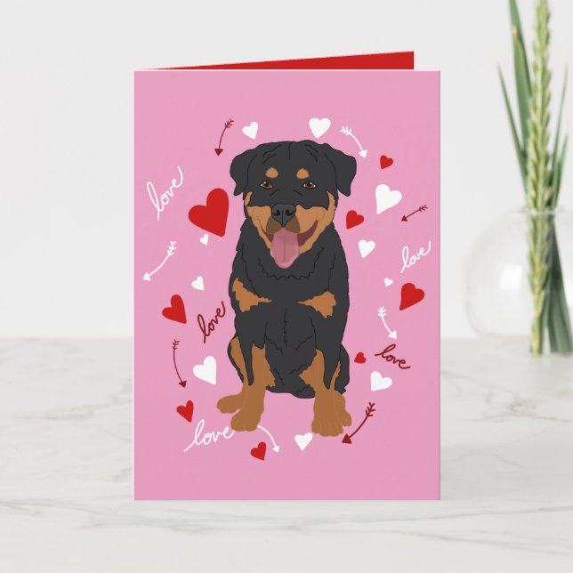 Rottweiler Valentinstag Feiertagskarte (Vorderseite)