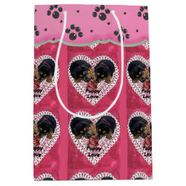 Rottweiler Valentinstag Mittlere Geschenktüte